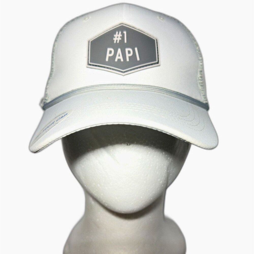Tommy Bahama #1 Papi White/Gray Solid Trucker Hat Cap Adjustable One Size NWT